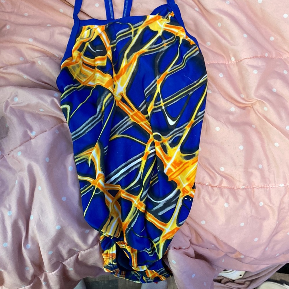 Blue & Yellow Lightning Swimsuit